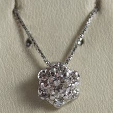 Load image into Gallery viewer, SOLID 18K WHITE GOLD NECKLACE, FLOWER, SUN WITH DIAMONDS, DIAMOND MADE IN ITALY