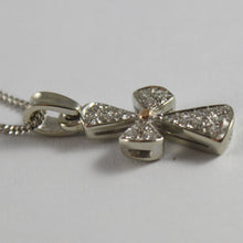 Load image into Gallery viewer, SOLID 18K WHITE GOLD NECKLACE WITH CROSS, DIAMONDS, DIAMOND MADE IN ITALY