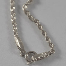 Load image into Gallery viewer, 18K WHITE GOLD CHAIN NECKLACE BRAID ROPE LINK 15.75 INCHES, 2.2mm MADE IN ITALY