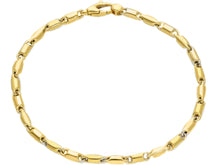 Cargar imagen en el visor de la galería, 18k yellow gold bracelet 3.5mm alternate rounded tube link, 21cm 8.3" Italy made.