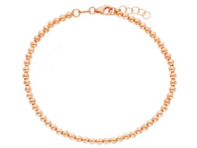 Charger l'image dans la galerie, 18k rose gold 3mm balls bracelet, 18cm, 7.1", smooth spheres, made in Italy.