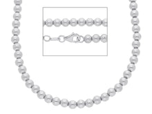 Load image into Gallery viewer, 18k white gold 4 mm balls chain, 18 inches, smooth spheres, made in Italy.