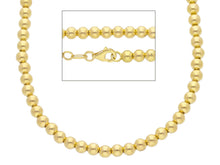 将图片加载到图库查看器,18k yellow gold 4 mm balls chain, 18 inches, smooth spheres, made in Italy.