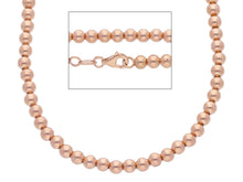 Charger l'image dans la galerie, 18k rose gold 4 mm balls chain, 18 inches, smooth spheres, made in Italy.