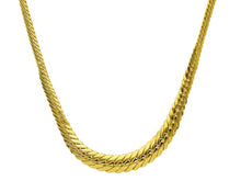 Charger l'image dans la galerie, 18K YELLOW GOLD GRADUATED 3-6mm HOLLOW ROUNDED NECKLACE, CUBAN CURB 20 INCHES.