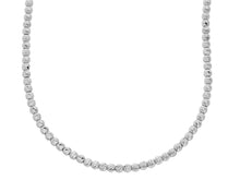 Cargar imagen en el visor de la galería, 18k white gold chain finely worked spheres 2.5 mm diamond cut balls, 18", 45 cm.