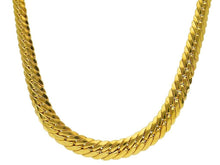 Charger l'image dans la galerie, 18K YELLOW GOLD GRADUATED 4-8mm HOLLOW ROUNDED NECKLACE, CUBAN CURB 18 INCHES.