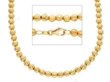 Cargar imagen en el visor de la galería, 18k yellow gold balls chain worked spheres 4mm diamond cut, faceted 18", 45cm.