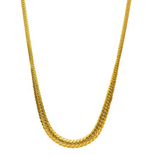 Charger l'image dans la galerie, 18K YELLOW GOLD GRADUATED 4-8mm HOLLOW ROUNDED NECKLACE, CUBAN CURB 20 INCHES.