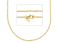 Cargar imagen en el visor de la galería, 18K YELLOW GOLD CHAIN FINELY WORKED SPHERES 1.5 MM DIAMOND CUT BALLS, 16", 40 CM.