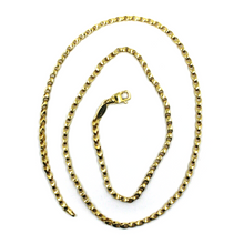 Load image into Gallery viewer, SOLID 18K YELLOW GOLD CHAIN, 20 INCHES, 3 MM DROP TUBE LINK, POLISHED NECKLACE.
