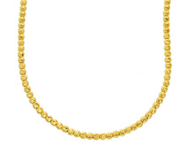Load image into Gallery viewer, 18K YELLOW GOLD CHAIN FINELY WORKED SPHERES 2.5 MM DIAMOND CUT BALLS, 18", 45 CM.