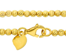 Load image into Gallery viewer, 18K YELLOW GOLD CHAIN FINELY WORKED SPHERES 2.5 MM DIAMOND CUT BALLS, 20", 50 CM.