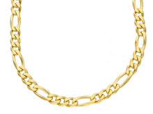 Load image into Gallery viewer, SOLID 18K GOLD FIGARO GOURMETTE CHAIN 5mm WIDTH, 20", ALTERNATE 3+1 NECKLACE.