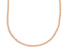 Charger l'image dans la galerie, 18k rose gold chain finely worked spheres 2 mm diamond cut balls, 20", 50 cm.