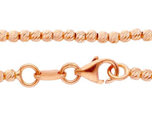 Charger l'image dans la galerie, 18k rose gold chain finely worked spheres 2 mm diamond cut balls, 18", 45 cm.