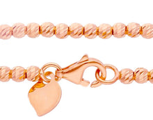 Load image into Gallery viewer, 18k rose gold chain finely worked spheres 2.5 mm diamond cut balls, 20", 50 cm.