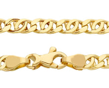 Cargar imagen en el visor de la galería, 18K YELLOW GOLD CHAIN, 4mm, 24 INCHES, ROUNDED TIGER EYE LINKS, MADE IN ITALY.