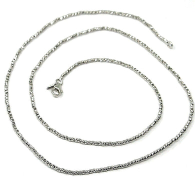 18k white gold chain finely worked spheres 1.5 mm diamond cut balls, 18