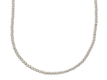 Cargar imagen en el visor de la galería, 18k white gold chain finely worked spheres 2 mm diamond cut balls, 20", 50 cm.