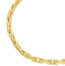 Charger l'image dans la galerie, 18K YELLOW GOLD CHAIN 4mm SQUARE ROUNDED CABLE RECTANGULAR LINK 60cm 24".