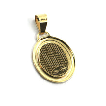 Load image into Gallery viewer, 18K YELLOW OVAL GOLD MEDAL 15x17mm VIRGIN MARY AND JESUS, MADE IN ITALY.