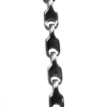 Load image into Gallery viewer, 18k white gold chain necklace alternate drop ondulate two sides tube links, 20".
