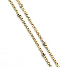 Load image into Gallery viewer, 18k rose &amp; white gold chain mini thin rolo 1mm alternate faceted cubes 16&quot;.
