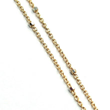 Cargar imagen en el visor de la galería, 18k rose & white gold chain mini thin rolo 1mm alternate faceted cubes 16".