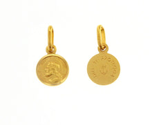 Load image into Gallery viewer, solid 18k yellow gold Jesus Christ Redeemer small 9mm medal, pendant, very detailed.