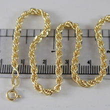 Load image into Gallery viewer, 18K YELLOW GOLD BRACELET, 3.5 MM BRAID ROPE LINK, 7.50 INCH LONG, MADE IN ITALY.