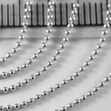 Load image into Gallery viewer, 18k white gold chain mini balls, ball, spheres, 1 mm, 17.70 inch, made in Italy.