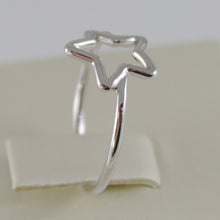 Load image into Gallery viewer, SOLID 18K WHITE GOLD BAND STAR RING LUMINOUS SMOOTH, STARS, MADE IN ITALY.