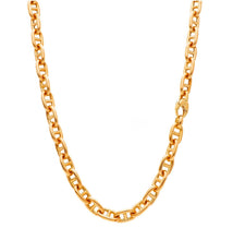 Charger l'image dans la galerie, 18K ROSE GOLD CHAIN BIG MARINER ANCHOR OVAL TUBE STRETCHED LINKS 12x7 mm, 18".