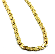 Load image into Gallery viewer, solid 18k yellow white gold bracelet flat 4.5mm infinite figure 8 oval wave link.