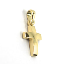 Load image into Gallery viewer, SOLID 18K YELLOW GOLD CROSS, SQUARE ROUNDED 16mm, 0.63 inches, MADE IN ITALY.