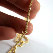 Cargar imagen en el visor de la galería, 18K YELLOW GOLD CHAIN NECKLACE, BRAID ROPE LINK 19.69 INCHES, MADE IN ITALY.