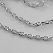 Cargar imagen en el visor de la galería, 18k white gold mini 1.5 mm diamond cut cable chain 17.70 inches made in Italy.