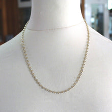 Load image into Gallery viewer, SOLID 18K YELLOW WHITE GOLD MARINER NAUTICAL CHAIN OVAL 3.8mm 24&quot; ITALY NECKLACE.
