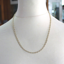 Load image into Gallery viewer, SOLID 18K YELLOW WHITE GOLD MARINER NAUTICAL CHAIN OVAL 3.8mm 24" ITALY NECKLACE.