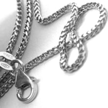 Load image into Gallery viewer, 18k white gold chain 1.2 mm square franco link, 18 inches, 45 cm made in Italy.