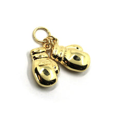 Load image into Gallery viewer, 18K YELLOW WHITE GOLD SMALL 14mm 0.55" DOUBLE BOXING GLOVE BOXE PENDANT, GLOVES.