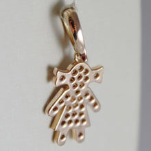 Load image into Gallery viewer, 18k rose gold girl pendant, baby, length 0.83 inches, zirconia.

