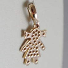 Load image into Gallery viewer, 18k rose gold girl pendant, baby, length 0.83 inches, zirconia.