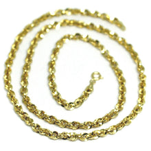 Load image into Gallery viewer, 18K YELLOW GOLD ROPE CHAIN, 27.5 INCHES BRAIDED INFINITE FACETED ALTERNATE LINK.