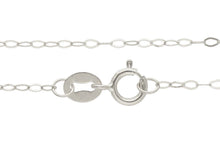 Load image into Gallery viewer, 18K WHITE GOLD CHAIN SMALL CABLE 1mm OVAL LINKS LENGTH 18", 45cm, MADE IN ITALY.