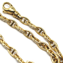 Load image into Gallery viewer, SOLID 18K YELLOW GOLD BRACELET, ALTERNATE EYE BOAT NAUTICAL OVAL LINKS, 8.5".