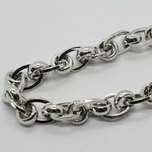 Cargar imagen en el visor de la galería, 18k white gold bracelet alternate finely worked twisted braided oval rolo link.