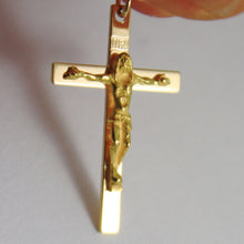 Cargar imagen en el visor de la galería, 18k yellow gold big rosary necklace miraculous Mary medal Jesus cross Italy made.