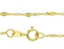 Cargar imagen en el visor de la galería, 18K YELLOW GOLD CHAIN, SINGAPORE ROPE SPIRAL ALTERNATE OVALS WITH RAYS, 17.7".